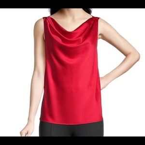 Ann Taylor Bow Back Shell in Candy Red